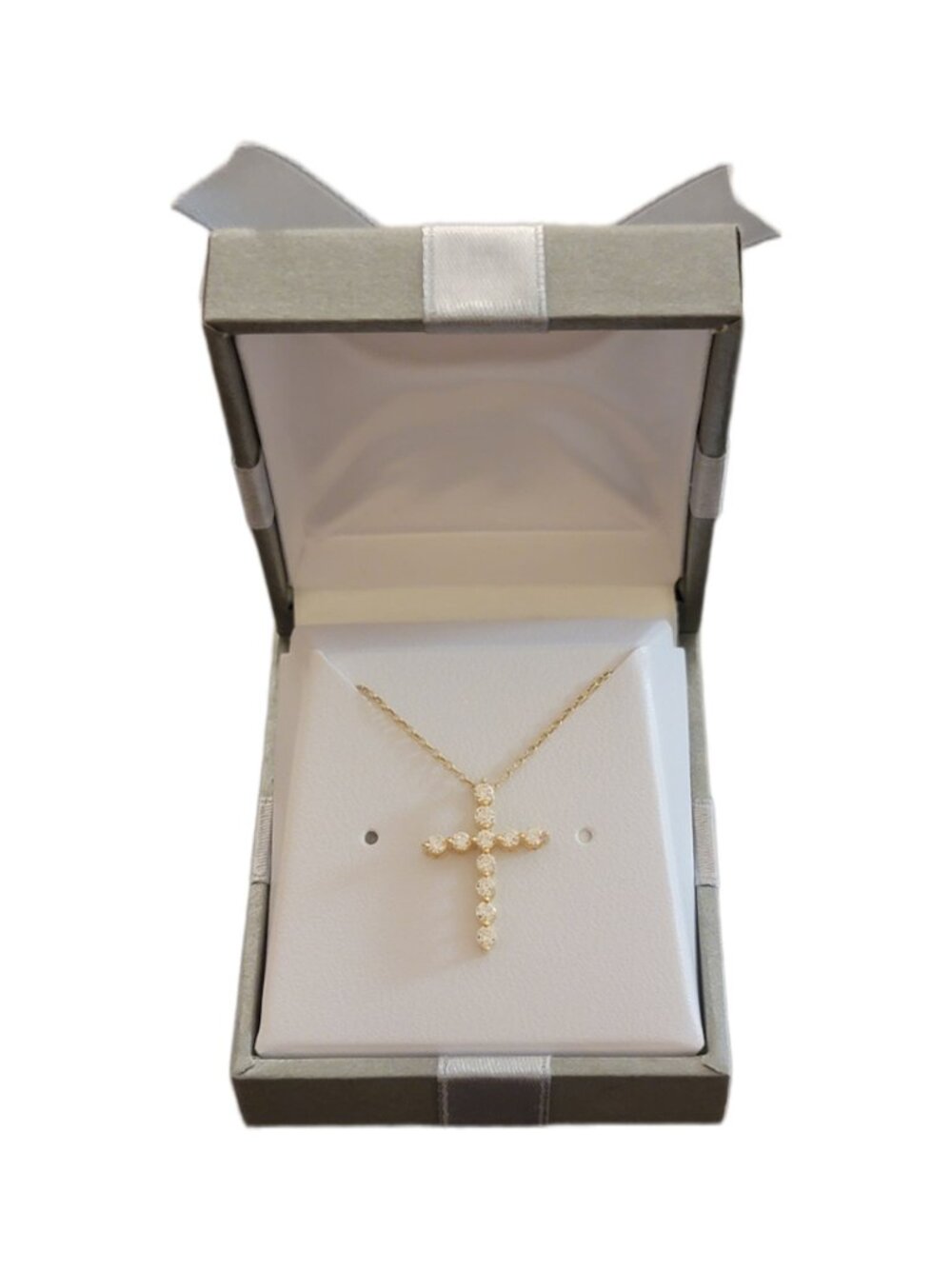 Lab Grown Diamond Cross Necklace 0.50CTTW Sterling Silver NWT